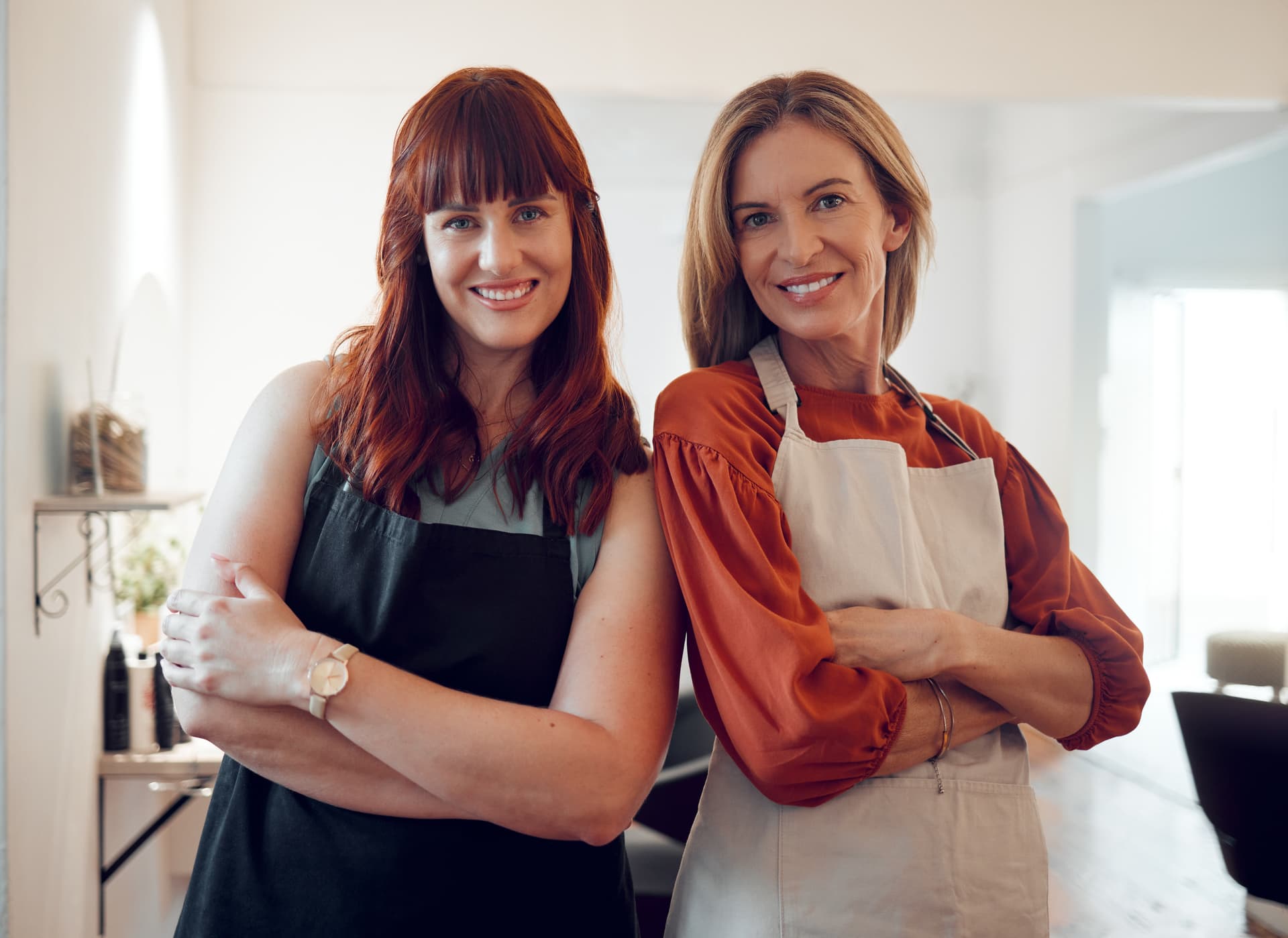 Two beauty professionals who split rent on a shared salon suite in Lansdowne